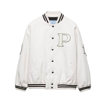 PR CANVAS BOMBER JACKET WITH PATCHES WHITE 292230 152I F0304 S OOO