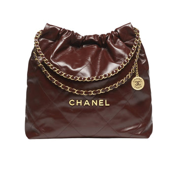 CC 22 LARGE HANDBAG DARK BROWN 41CM