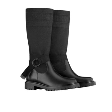DD D MAJOR BOOT FABRIC AND CALFSKIN IN BLACK AND BLACK