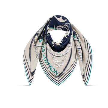 LV ULTIMATE MONOGRAM SCARF IN MARINE BLUE 90CM M77776