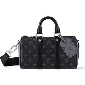 LV KEEPALL BANDOULIÃRE 25 MONOGRAM ECLIPSE BLACK 24CM M46271