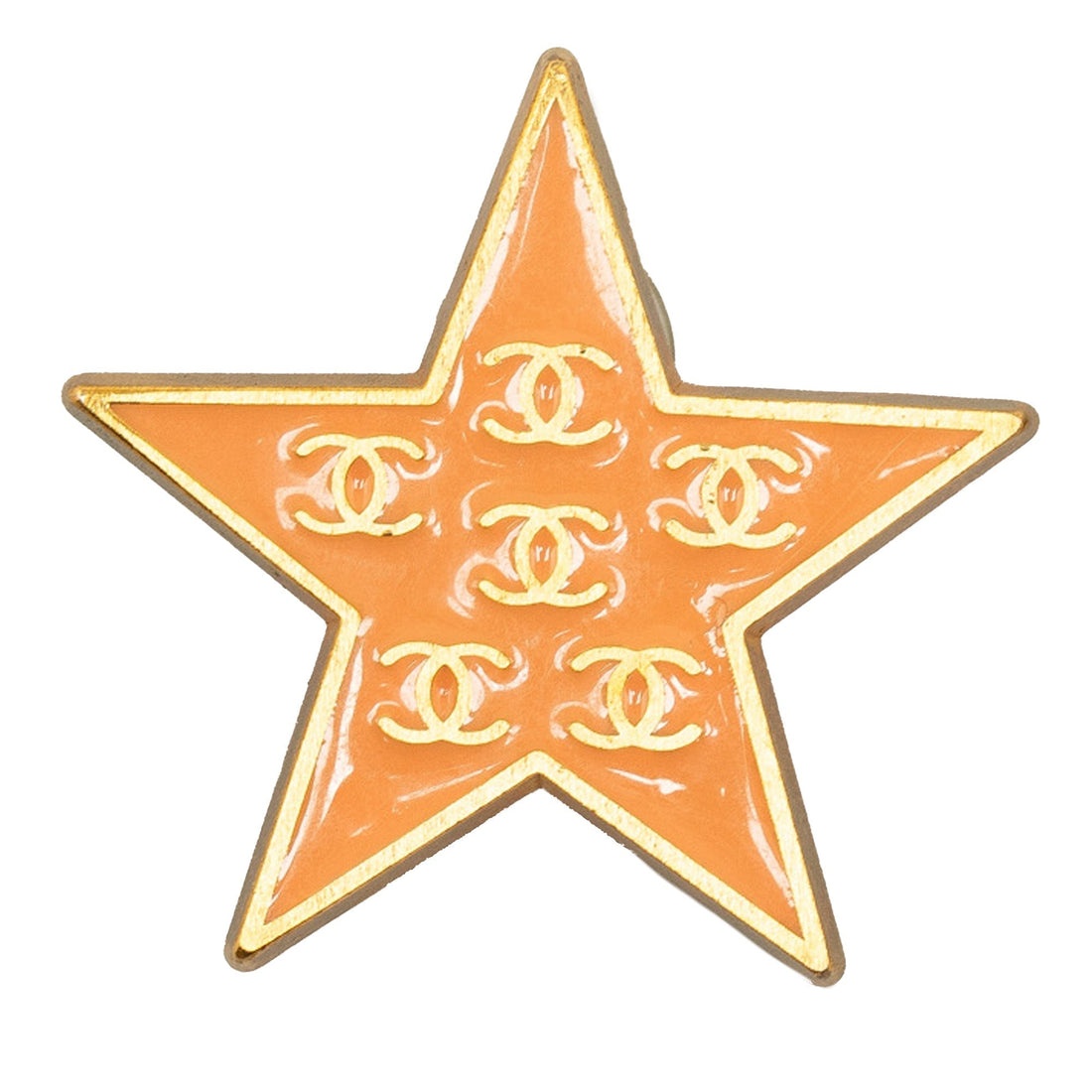 CHANEL Enamel CC Star Clip-On Earrings Costume Earrings