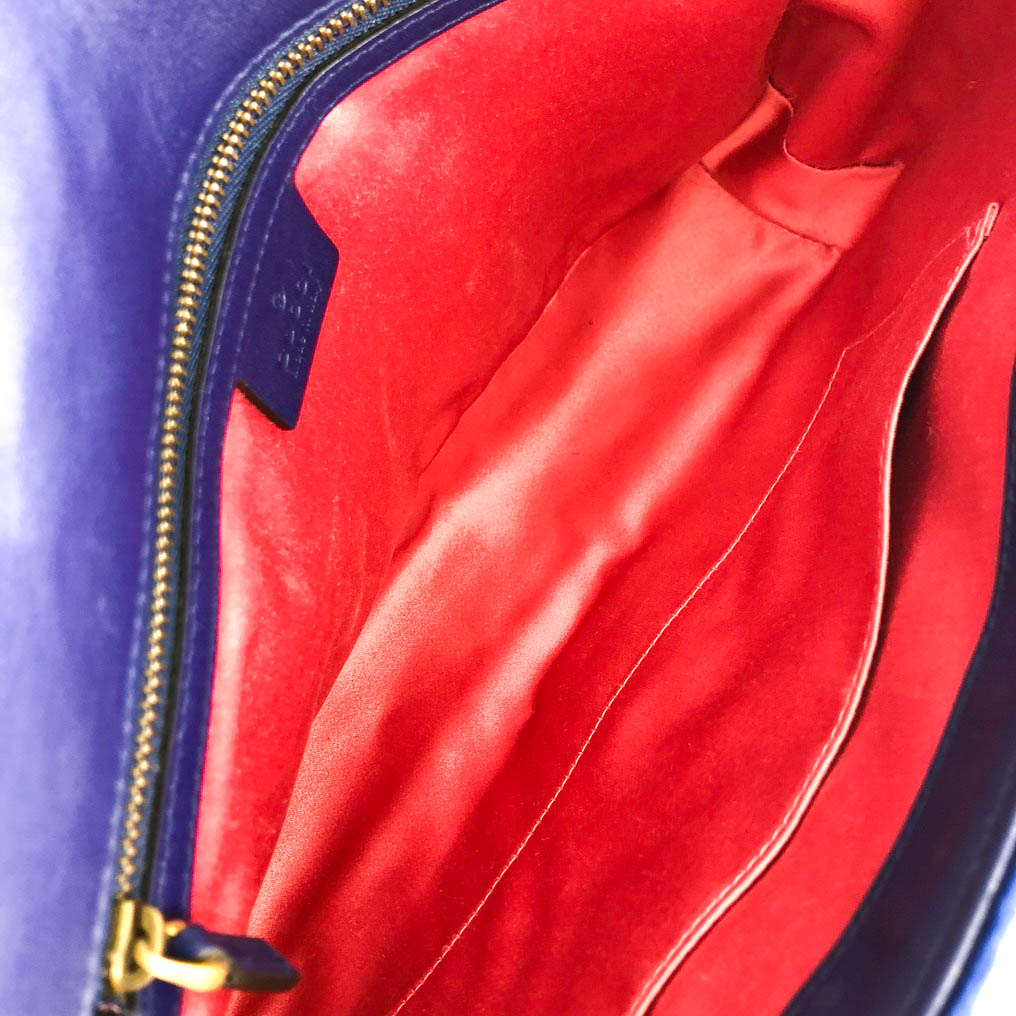 Gucci Marmont Matelasse Medium Shoulder Bag in Blue Velvet