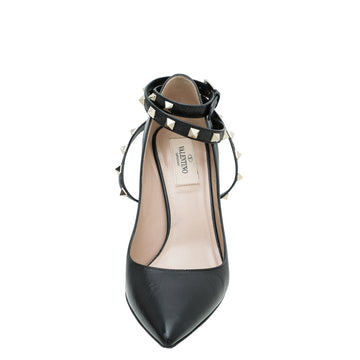 Valentino Black Rockstud Cross Strap Pump 36