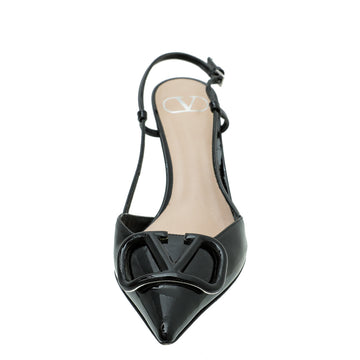 Valentino Black V Logo Slingback Pump 38