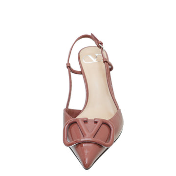 Valentino Old Rose VLOGO Slingback Pump 36