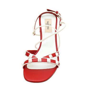 Valentino Bicolor Free Rockstud Crisscross Sandal 36.5
