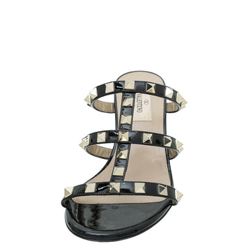 Valentino Black Rockstud Block Heeled Mules 36