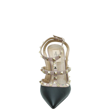 Valentino Bicolor Rockstud Caged Ankle Strap Pump 38.5