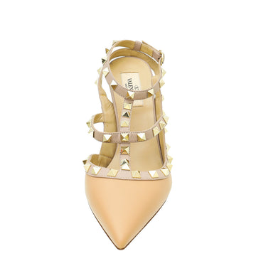 Valentino Nude Rockstud Caged Ankle Strap Pump 38.5
