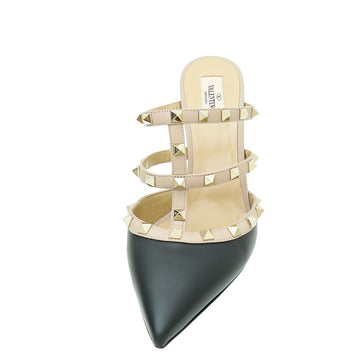 Valentino Bicolor Rockstud Heeled Mules 40.5