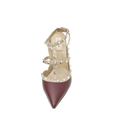 Valentino Bicolor Rockstud Caged Slingback Pumps 41
