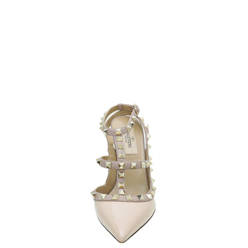 Valentino Light Pink Rockstud Caged Ankle Strap Pump 36.5