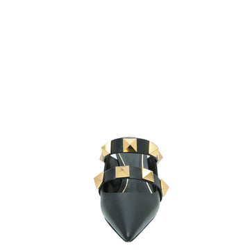 Valentino Black Roman Stud Heeled Mules 35