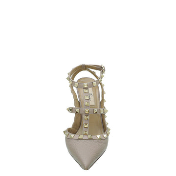 Valentino Poudre Rockstud Caged Ankle Strap Pumps 36