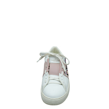 Valentino Bicolor Butterfly Embroidered Open Sneaker 37.5