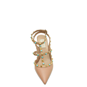 Valentino Blush Rolling Rockstud Ankle Strap Pump 38