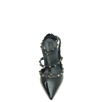 Valentino Black Rockstud Caged Ankle Strap Pump 39