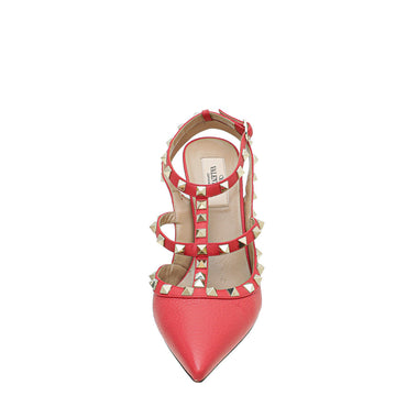 Valentino Red Rockstud Caged Ankle Strap Pump 38
