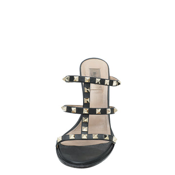 Valentino Black Rockstud Block Heeled Mules 39