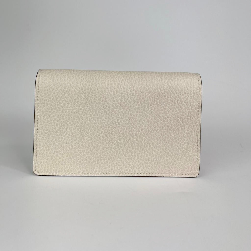 Gucci Super Mini Dionysus Leather Crossbody Bag in White with RHW
