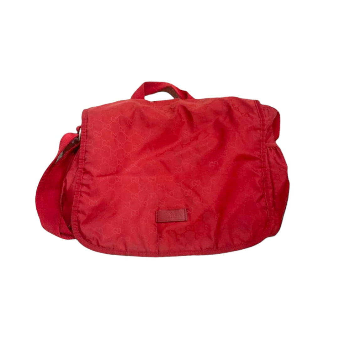Gucci Nylon GG Guccissima Diaper Bag Red SHW