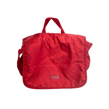 Gucci Nylon GG Guccissima Diaper Bag Red SHW