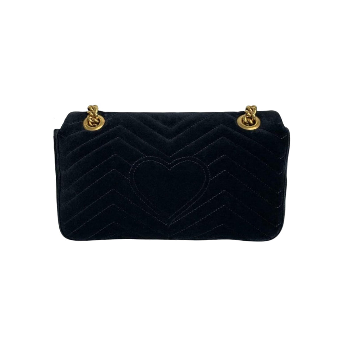 Gucci Small GG Marmont Matelasse Velvet Blue GHW