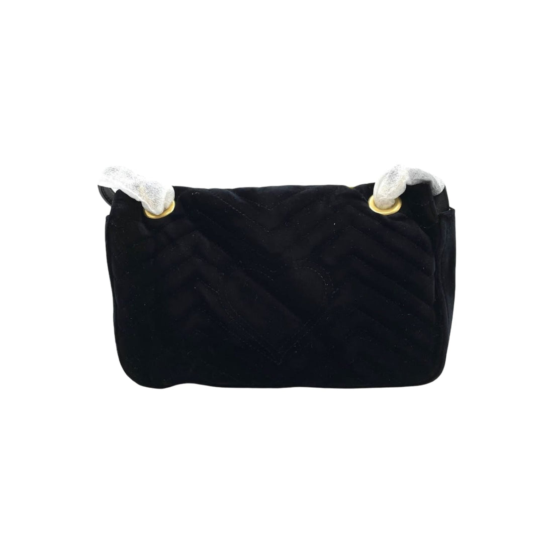 Gucci Small GG Marmont Matelassé Velvet Black GHW