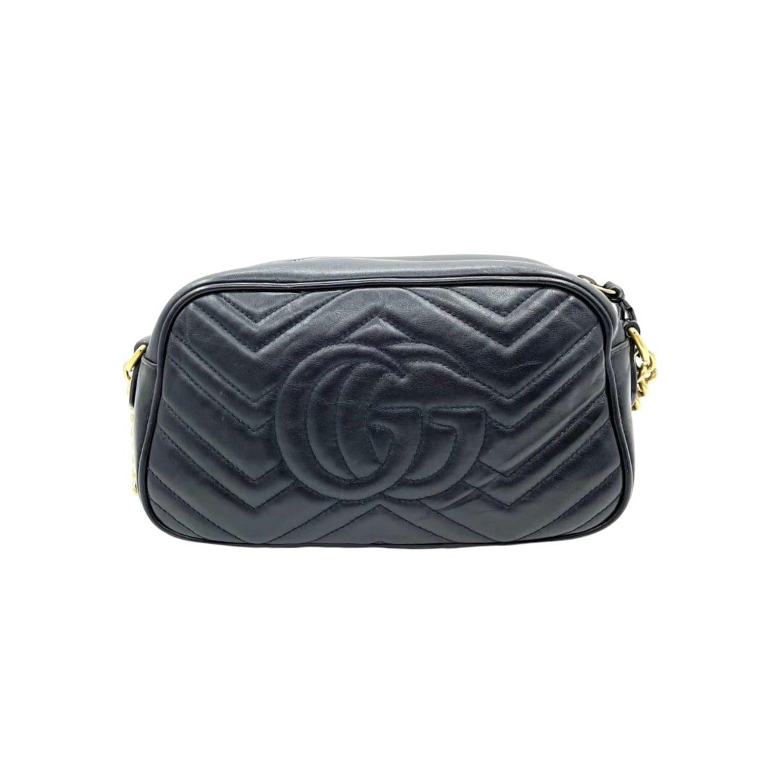 Gucci Small Marmont Leather Camera Black GHW
