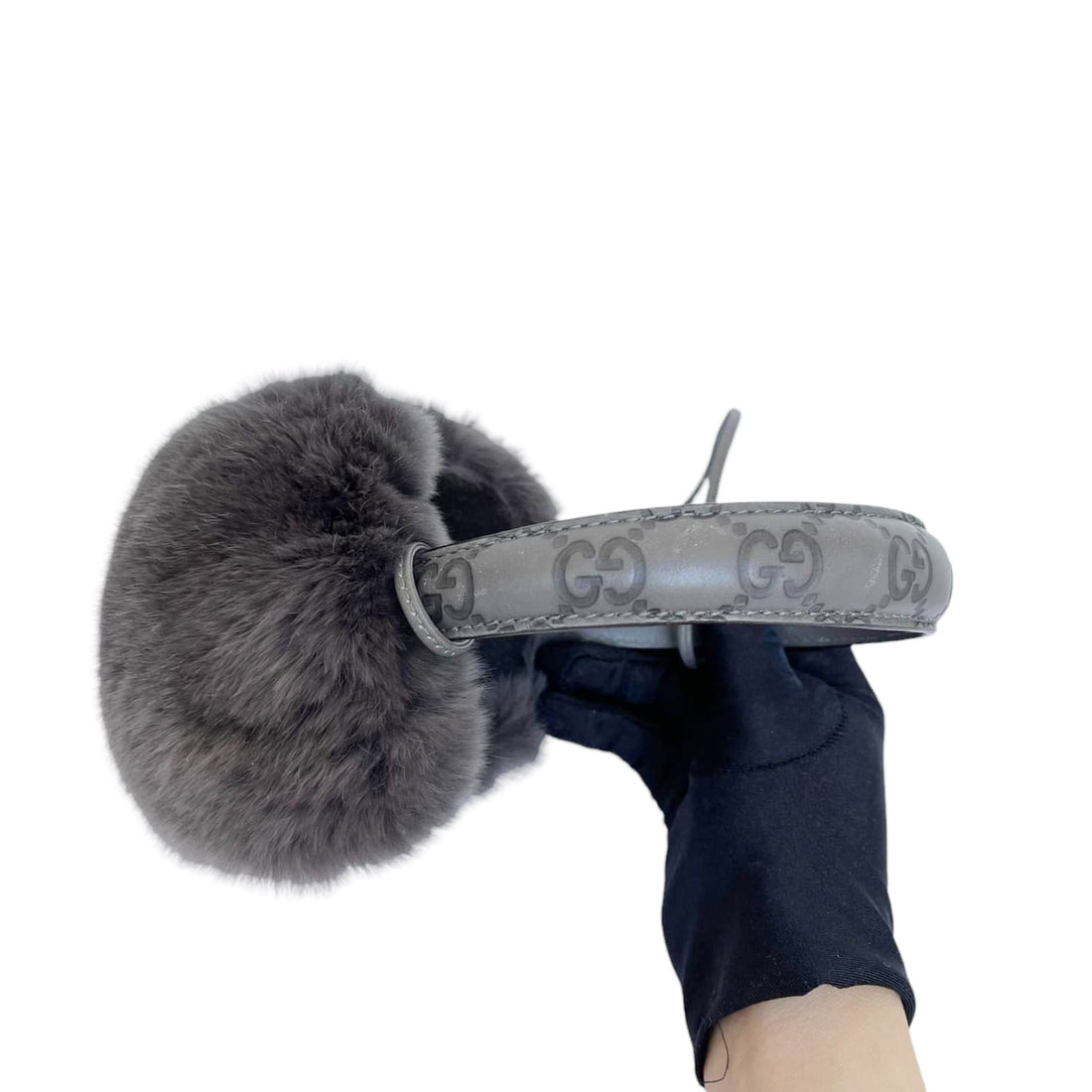 Gucci Monogram Fur Unisex Ear MufBN Grey