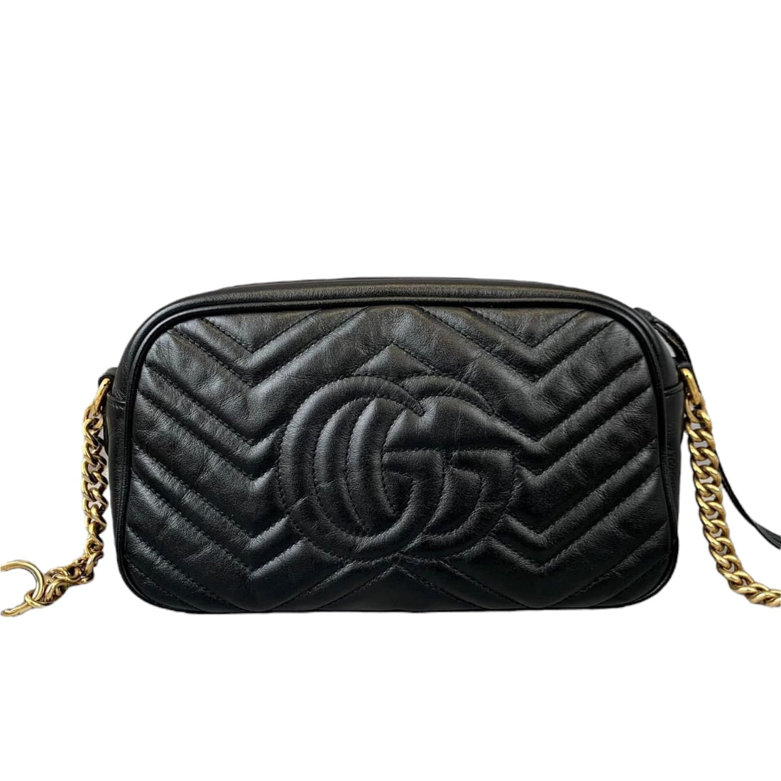 Gucci Small Marmont Leather Camera Black GHW