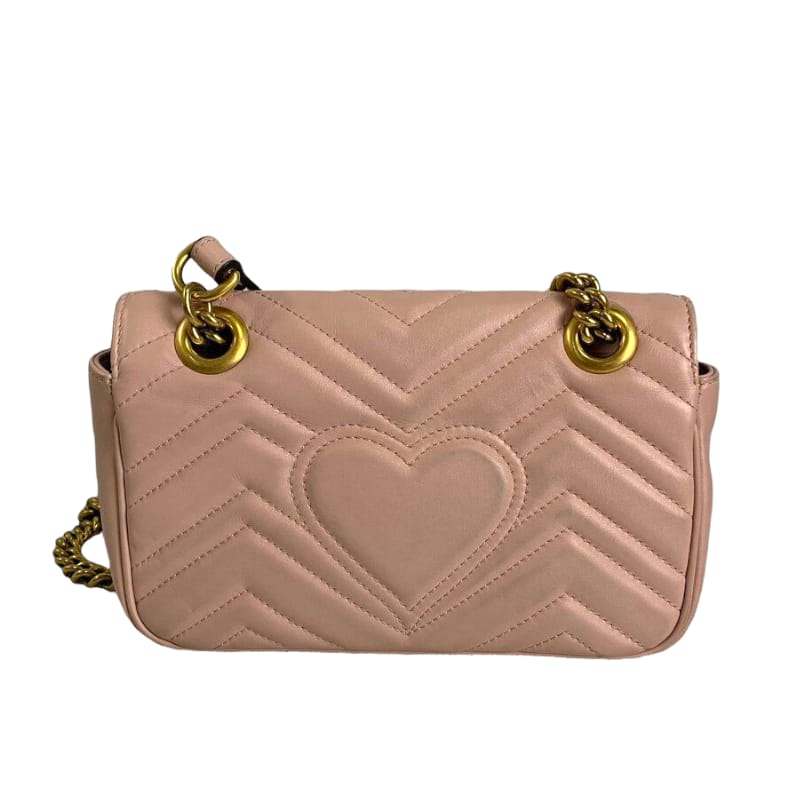 Gucci Mini Marmont Matelassé Leather Pink GHW