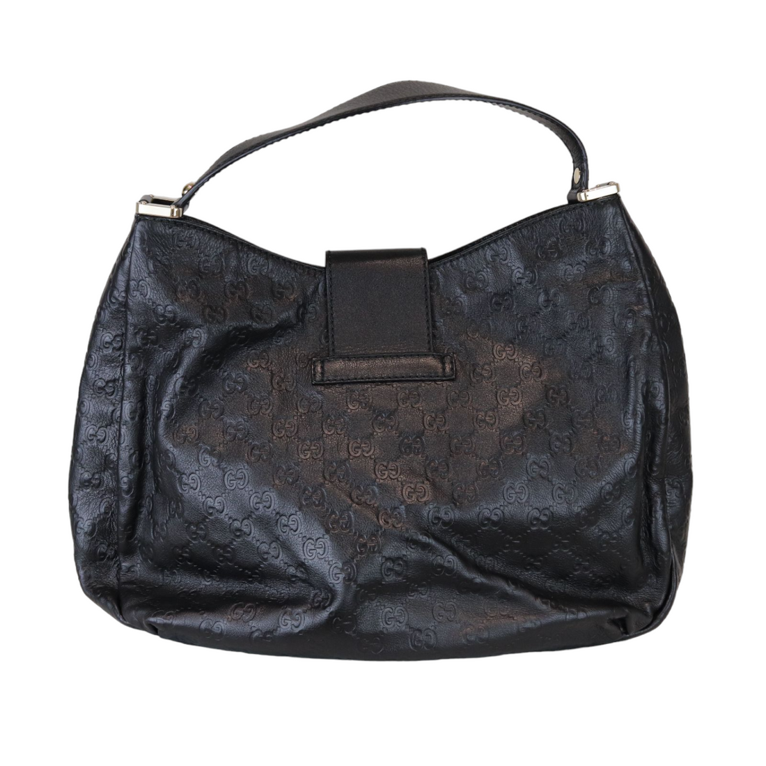 Gucci Guccissima New Ladies Web Hobo Black GHW