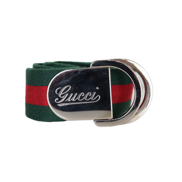 Gucci  Buckle Belt Green/Red Fabric Size 95