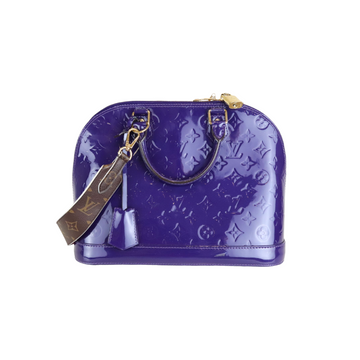Louis-Vuitton Alma with Additional Strap Blue Vernis