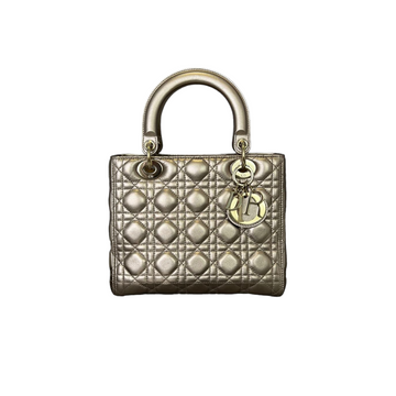 CalBNkin Cannage Medium Lady Dior Gold GHW