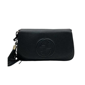 Gucci Pebbled CalBNkin Small Soho Disco Bag Black LGHW