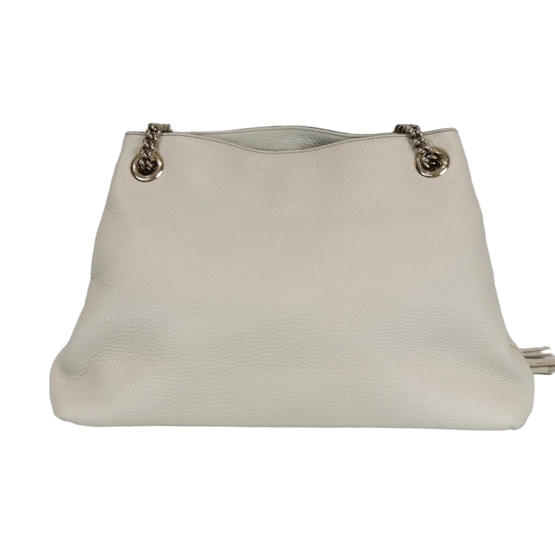 Gucci Pebbled CalBNkin Soho Working Tote White GHW