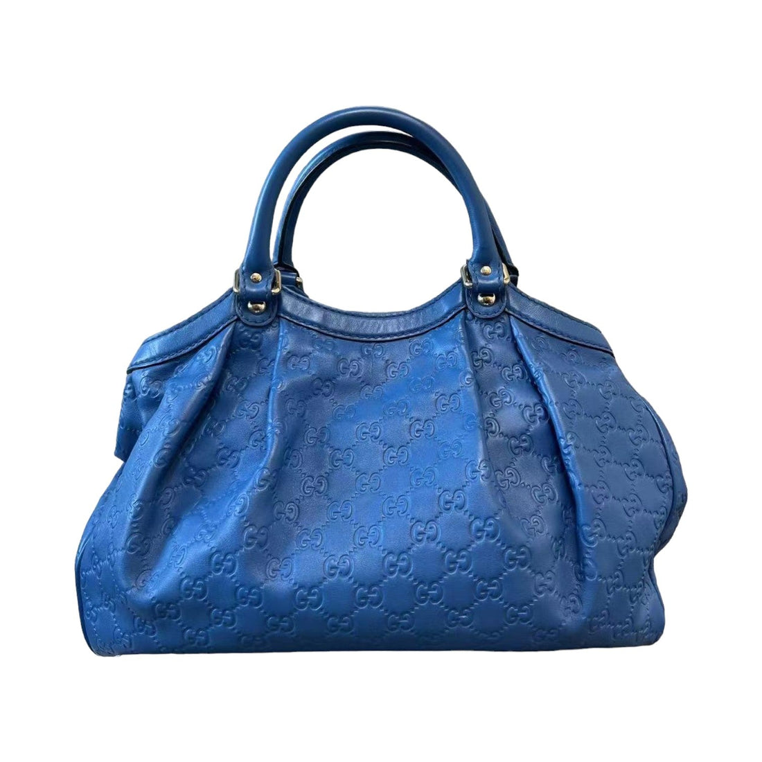 Gucci Sukey Tote Medium Guccissima Leather Blue SHW