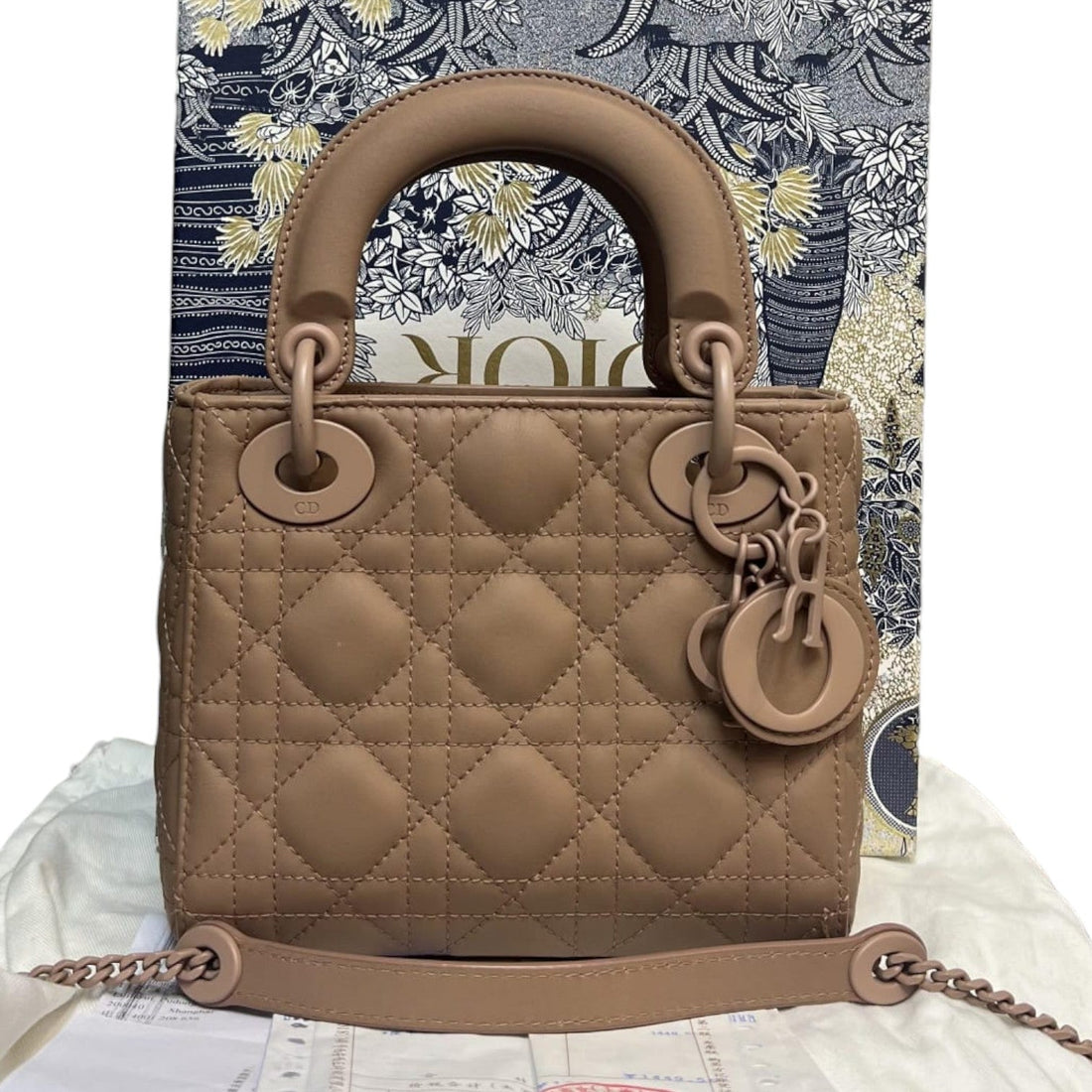 Lady Dior Mini Ultra Matte CalBNkin Beige