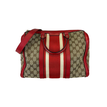 Gucci  Web Boston Medium Monogram Red GHW