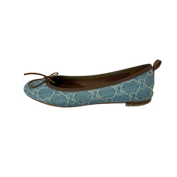 Gucci Ballet Flats GG Signature Printed Light Blue Size 37