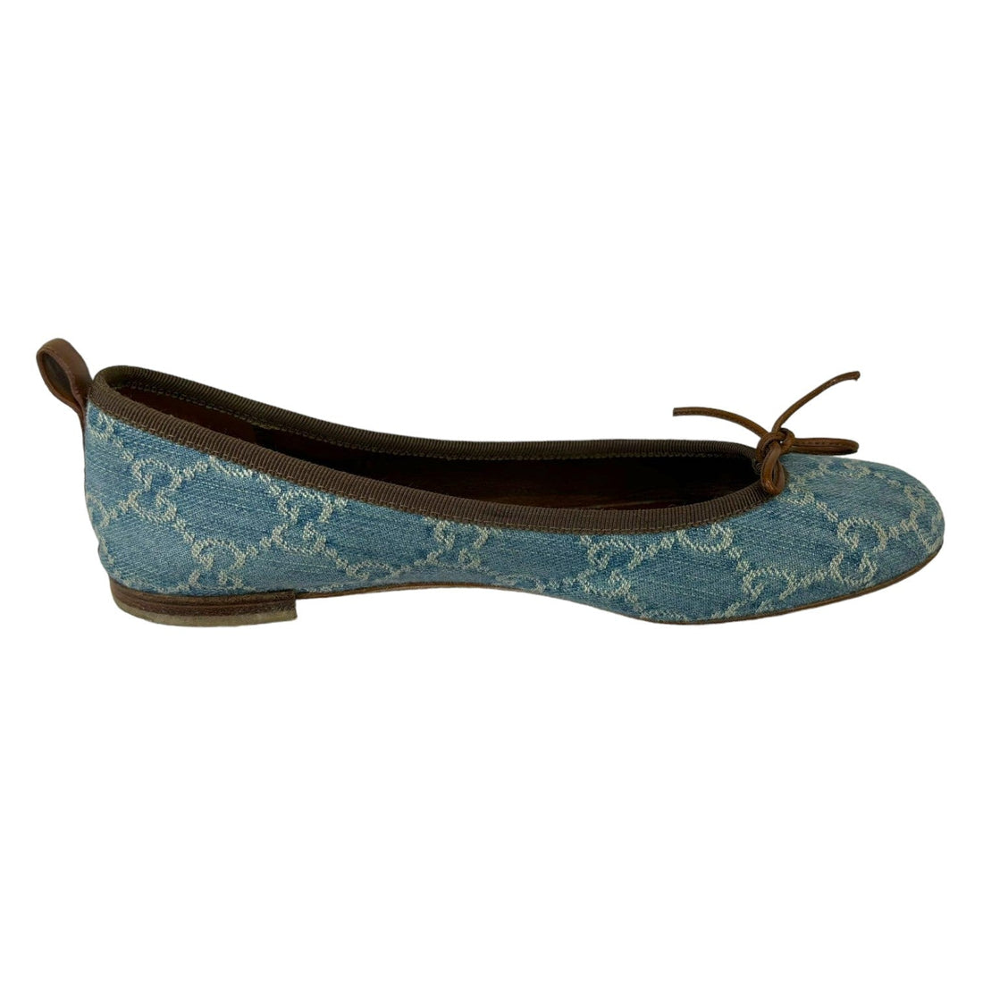 Gucci Ballet Flats GG Signature Printed Light Blue Size 37