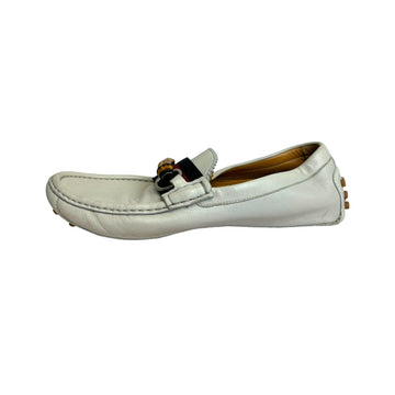 Gucci Horsebit Web Loafers Leather White Size 8 Men