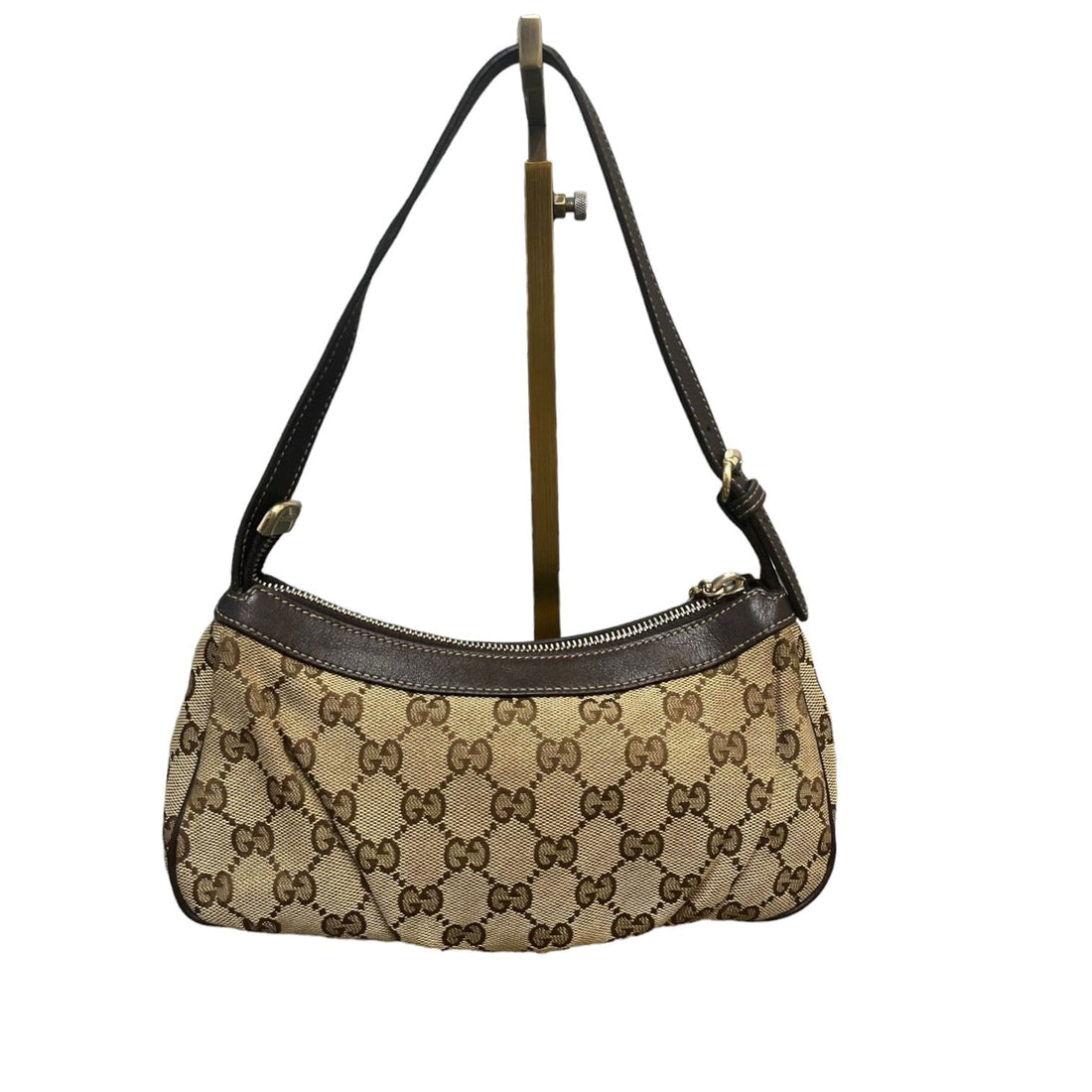 Gucci  Pochette Bag GG Canvas and Leather Beige Brown GHW