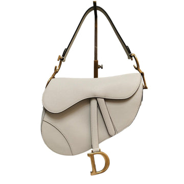 Saddle Bag Grained CalBNkin Medium White GHW