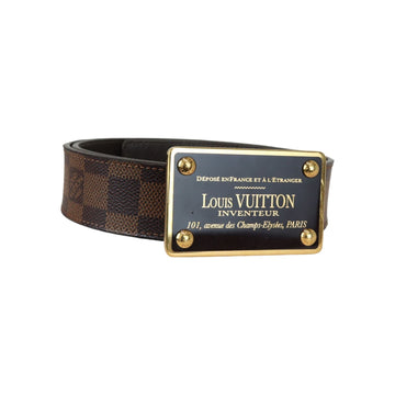 Louis-Vuitton Inventeur Reversible Belt Damier Ebene Size 90