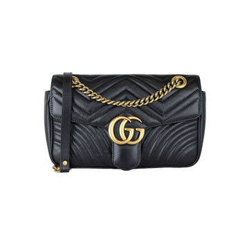 Gucci GG Marmont Shoulder CalBNkin Matelasse Black GHW