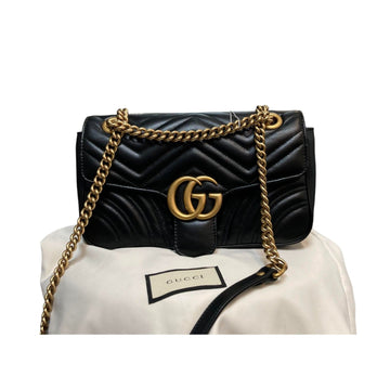 Gucci GG Marmont Small CalBNkin Matelasse Shoulder Black GHW